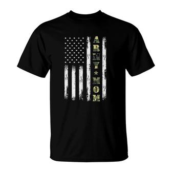 Proud Army Mom American Flag Camo Military Mom Mother's Day T-Shirt | Mazezy CA