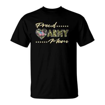 Proud Army Mom Us Flag Dog Tags Military Mother Family Gift T-Shirt | Mazezy