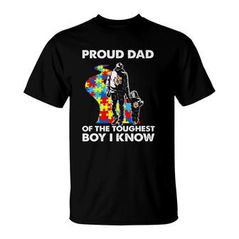 Proud Autism Dad Father And Son Autism Awareness T-Shirt | Mazezy