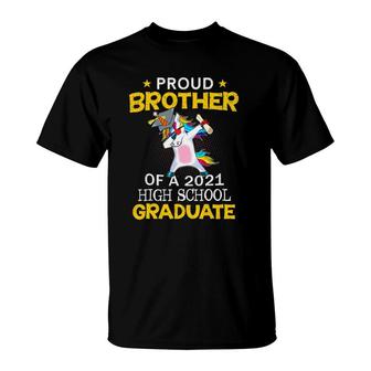 Proud Brother Of A 2021 High School Graduate Unicorn Gift T-Shirt | Mazezy
