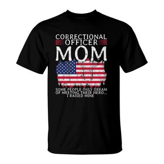 Proud Correctional Officer Mom Mother Usa American Flag T-Shirt | Mazezy