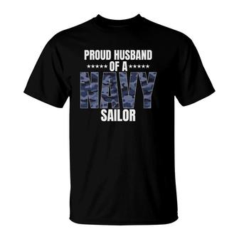 Proud Husband Of A Navy Sailor Veterans Day T-Shirt | Mazezy CA