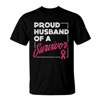 Proud Husband Of Survivor Awareness Gift T-Shirt | Mazezy
