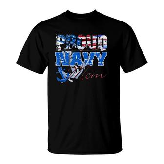 Proud Navy Mom Patriotic Sailor Mothers Day T-Shirt | Mazezy DE