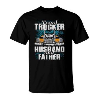 Proud Trucker Husband And Father T-Shirt | Mazezy