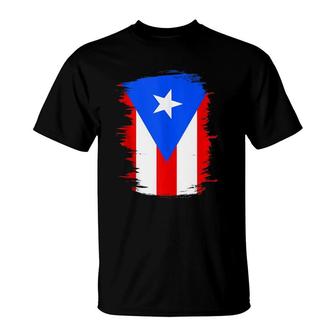 Puerto Rican Flag Puerto Rico Boricua Brush Stroke Pride Tank Top T-Shirt | Mazezy