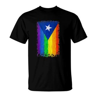 Puerto Rican Gay Pride Flag Rainbow Gay Pride T-Shirt | Mazezy