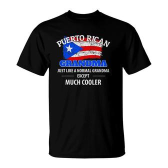 Puerto Rican Grandma Much Cooler - Puerto Rico Flag T-Shirt | Mazezy
