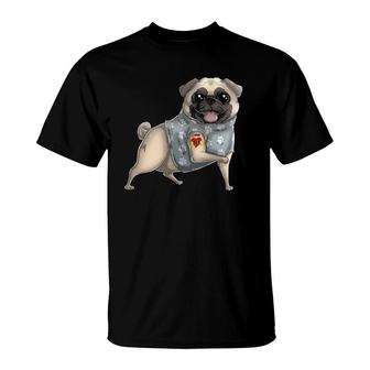 Pug I Love Mom Tattoo Dog Funny Mother's Day Gift T-Shirt | Mazezy
