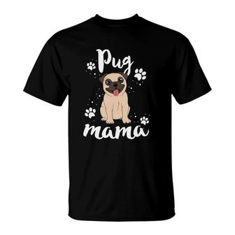Pug Mama Gift For Women Mother Mom Dog Lover Owner Galaxy T-Shirt | Mazezy