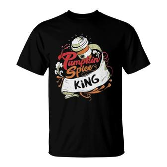 ‘Pumpkin Spice King’ Coffee Latte Royalty Fall Favorite Gift T-Shirt | Mazezy