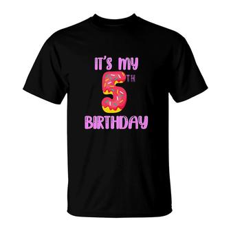 Purple Beautiful Design It Is My 5Th Birthday T-Shirt - Seseable