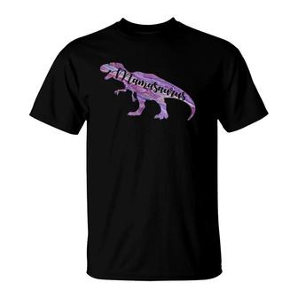 Purple Pink Mamasaurus Tyrannosaurus Rex Dino Mom Dinosaur T-Shirt | Mazezy