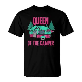 Queen Of The Camper Cute Camping Gift T-Shirt | Mazezy