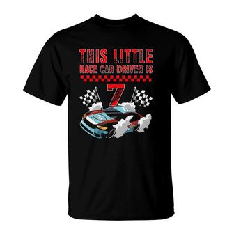 Race Car 7Th Birthday Boy 7 Seven Years Old Race Car Drivers T-Shirt | Mazezy AU