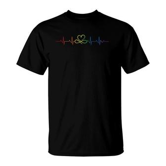 Rainbow Flag Lgbtq Heartbeat Gay Pride Month Lgbt T-Shirt | Mazezy