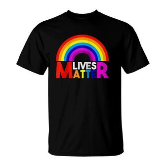 Rainbow Lives Matter Lgbt Raglan Baseball Tee T-Shirt | Mazezy