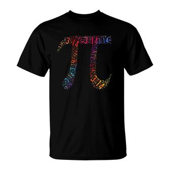 Rainbow Pi Numbers Funny Pi 314 Math Teachers & Students T-Shirt | Mazezy