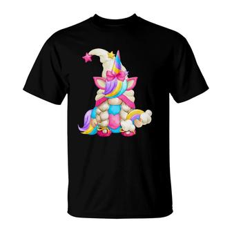 Rainbow Unicorn Gnome Mom For Women Cute Mamacorn Gnomie T-Shirt | Mazezy