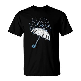 Raining Notes Piano Player Gift Keyboard Music Teacher T-Shirt | Mazezy