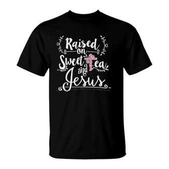 Raised On Sweet Tea & Jesus - Jesus Surfed Christian T-Shirt | Mazezy