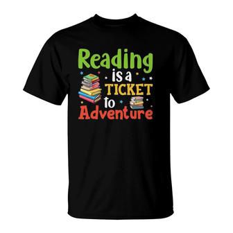 Reading Adventure Library Book Lover T-Shirt | Mazezy