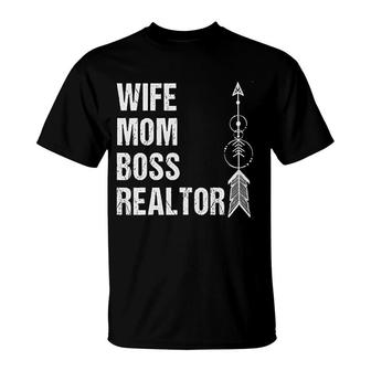 Realtor Mom Wife Mom Boss Realtor Funny T-Shirt | Mazezy