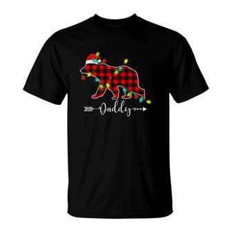 Red Plaid Daddy Bear Christmas Pajama Family Buffalo T-Shirt | Mazezy