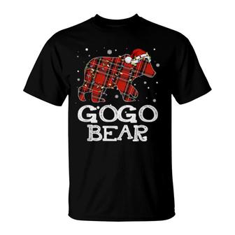 Red Plaid Gogo Bear Buffalo Family Pajama Christmas T-Shirt | Mazezy