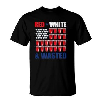 Red White And Wasted T-Shirt | Mazezy