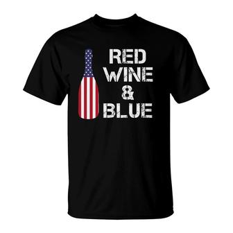 Red Wine Blue Loves 4Th Of July Patriotic National T-Shirt | Mazezy