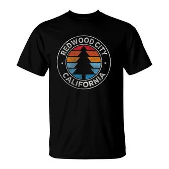 Redwood City California Ca Vintage Graphic Retro 70S T-Shirt | Mazezy