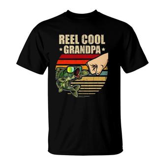 Reel Cool Grandpa Retro Fishing Father's Day Gift Fist Bump T-Shirt | Mazezy UK