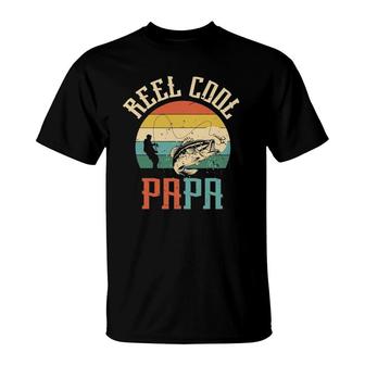 Reel Cool Papa Fishing Dad Gifts Father's Day Fisherman Fish T-Shirt | Mazezy