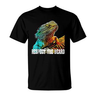 Respect The Beard Funny Bearded Dragon T-Shirt | Mazezy