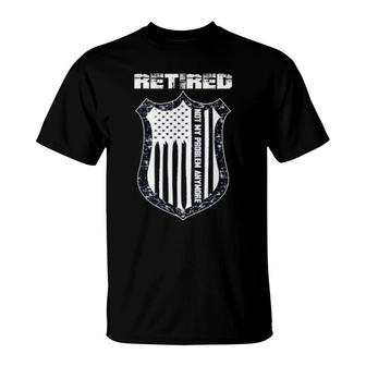Retired Police Officer 2021 Thin Blue Line Flag Retirement T-Shirt | Mazezy