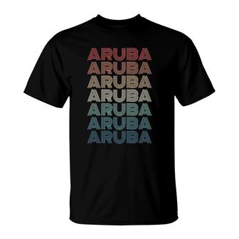 Retro Aruba Vintage 80S Style Family Vacation T-Shirt | Mazezy AU