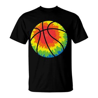 Retro Basketball 60S Colorful Rainbow Tie Dye T-Shirt | Mazezy