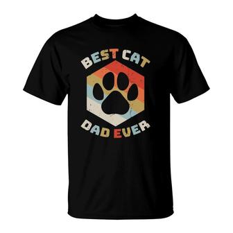 Retro Best Cat Dad Ever Cats Daddy Kitten Owner T-Shirt | Mazezy