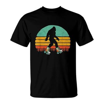 Retro Bigfoot Roller Skating T-Shirt | Mazezy