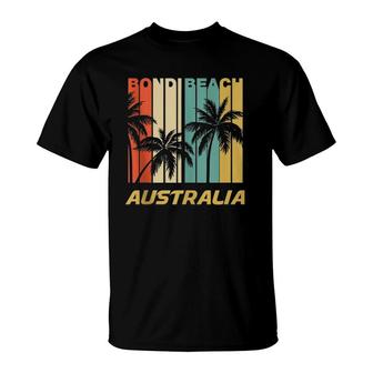 Retro Bondi Beach Australia Palm Trees Vacation T-Shirt | Mazezy