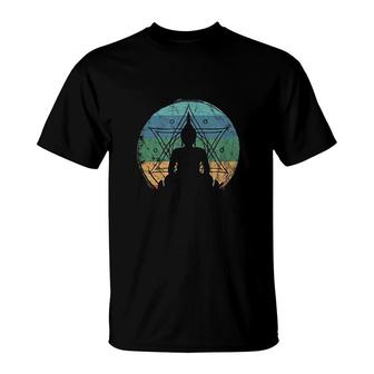 Retro Buddha Buddhist Yoga Meditation Zen T-Shirt | Mazezy