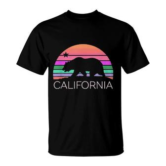 Retro California Surf Vintage Beach Cali 80S Girl Venice Sun T-Shirt | Mazezy