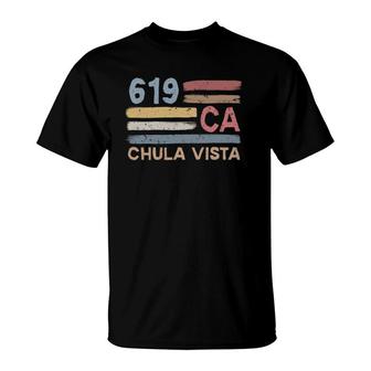 Retro Chula Vista Area Code 619 Residents State California T-Shirt | Mazezy