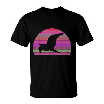 Retro Crow Vintage Crow Silhouette Bird Animal 80S 90S  T-Shirt