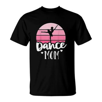 Retro Dance Mom Vintage Pink Ballerina Ballet Dancer T-Shirt - Thegiftio