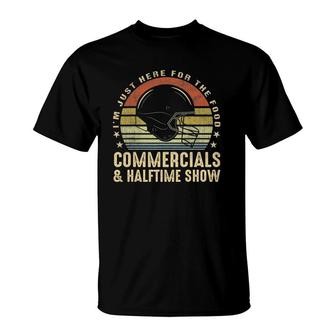 Retro Football Just Here For Food Commercials Halftime Show T-Shirt | Mazezy
