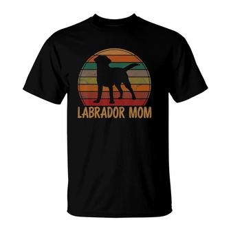 Retro Labrador Mom Gift Dog Mother Pet Golden Black Lab Mama T-Shirt | Mazezy