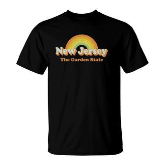 Retro New Jersey Vintage 70S Nj Rainbow Tee Design T-Shirt | Mazezy