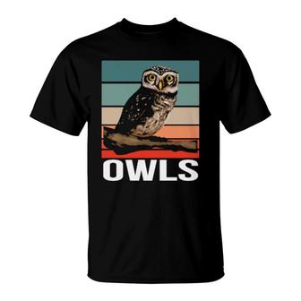 Retro Owl Design Owl Vintage Owl T-Shirt | Mazezy